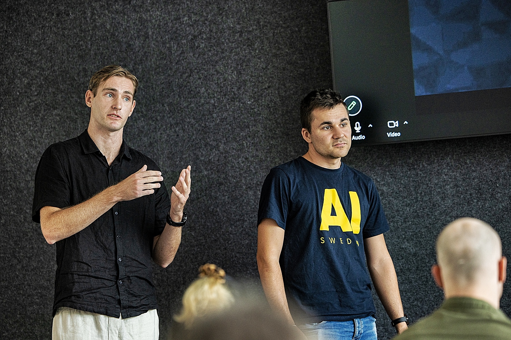 Students speak during the AI Sweden Industrial Immersion and Graduate Student Exchange Program. 