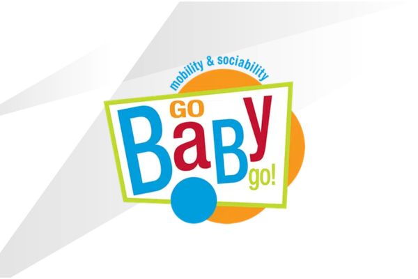 Go Baby Go! logo on white textured background