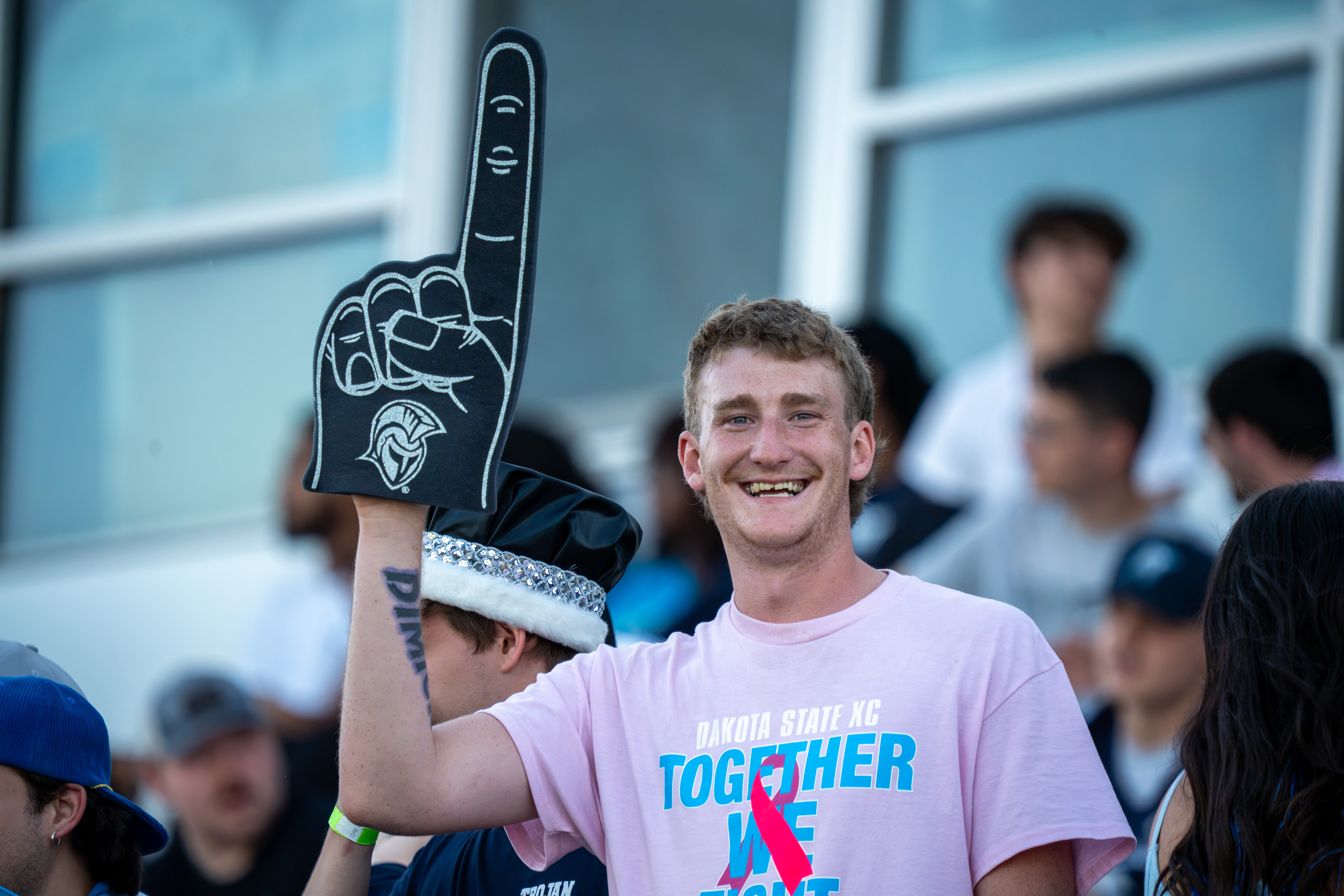 A DSU student celebrates Homecoming.