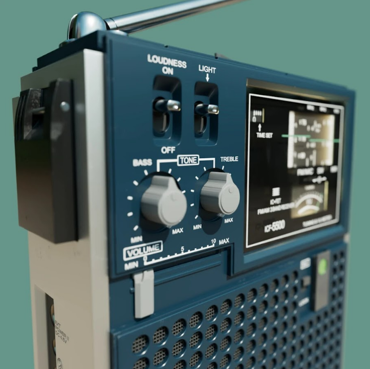 A computer render of a radio