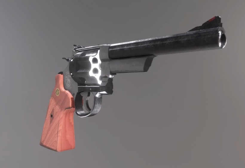 Close up of a rendered gun