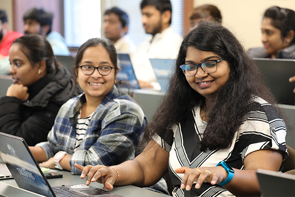 Computer Information Systems students attending class.