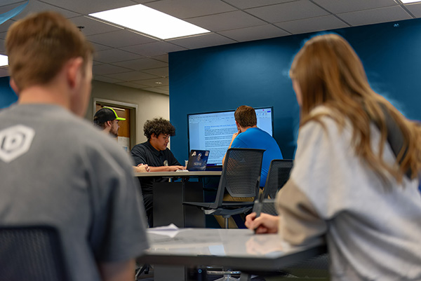 Students working on homework.