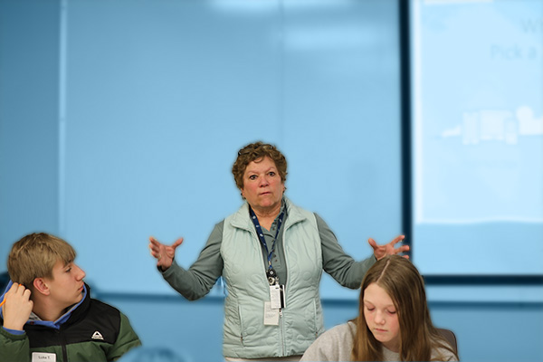 Health informatics professor giving a lecture