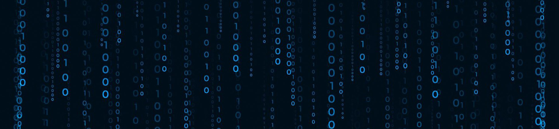 blue binary code cascading down