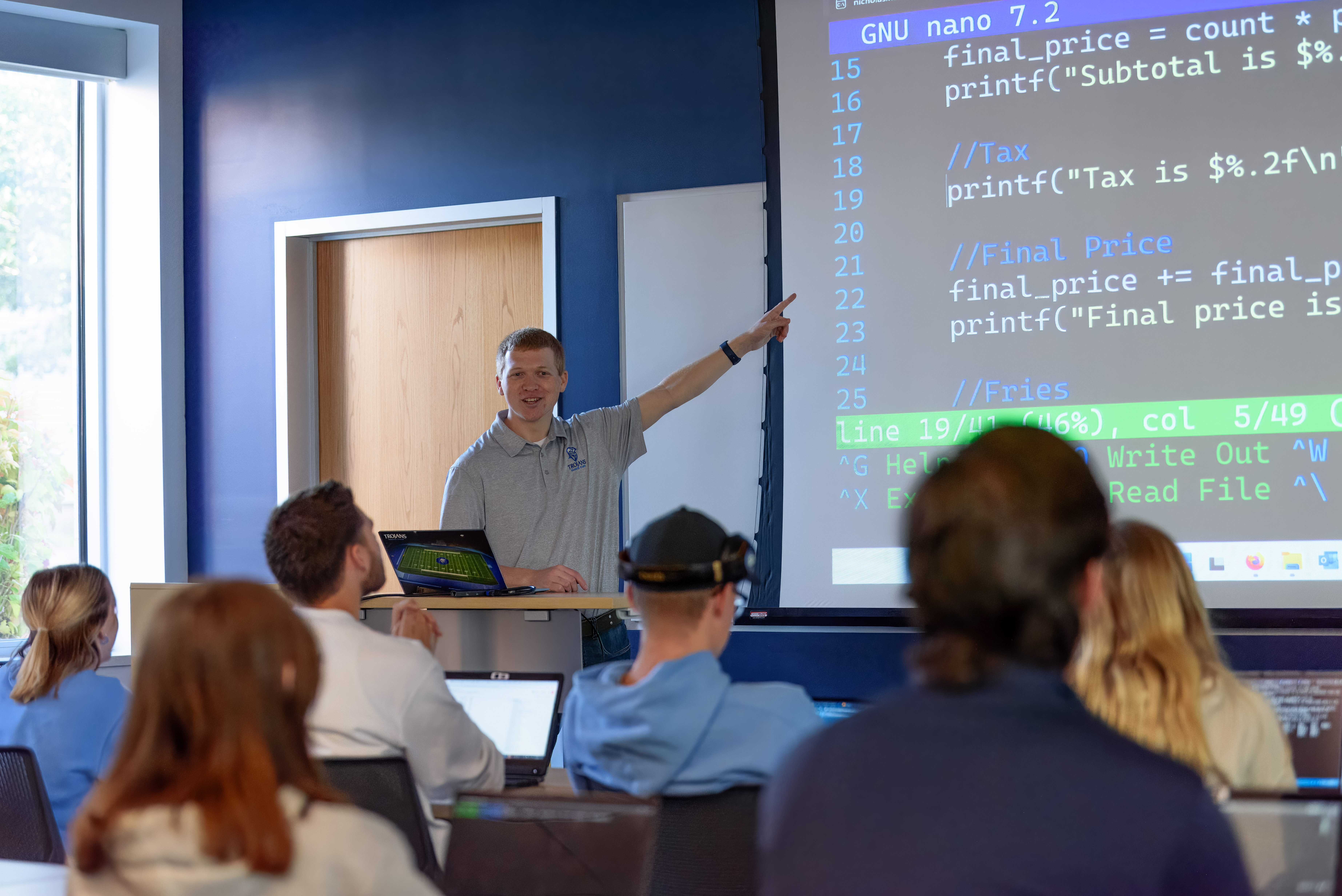Professor teaching class