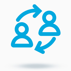 Icon of two people connected by arrows