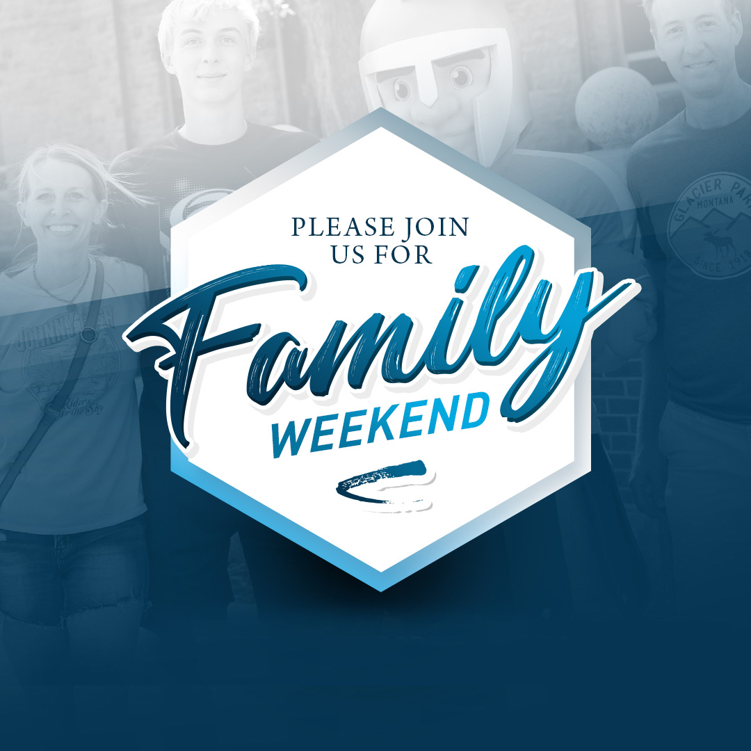 Graphic stating Please Join us for Family Weekend