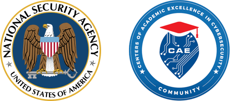 Seals of the National Security Agency and Center of Excellence in Cybersecurity